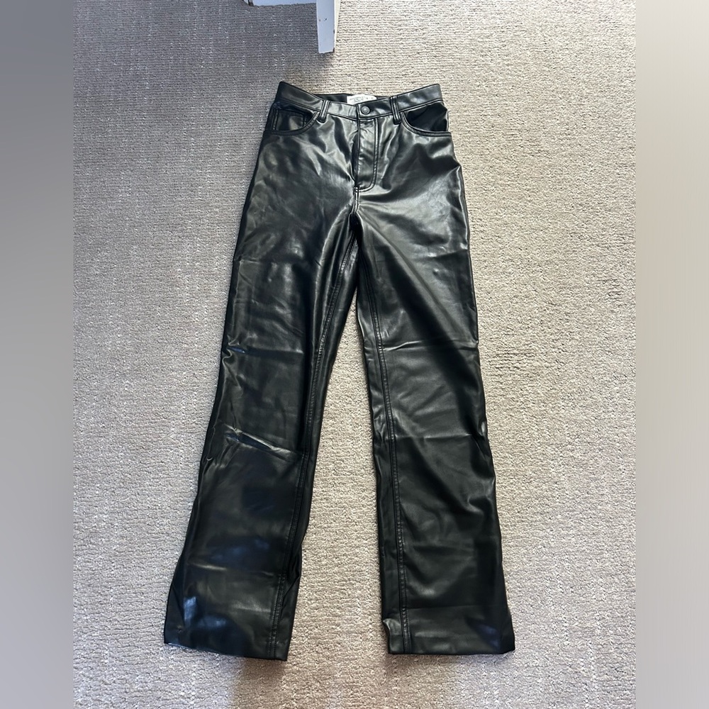 Size 4 vegan leather A&F pants